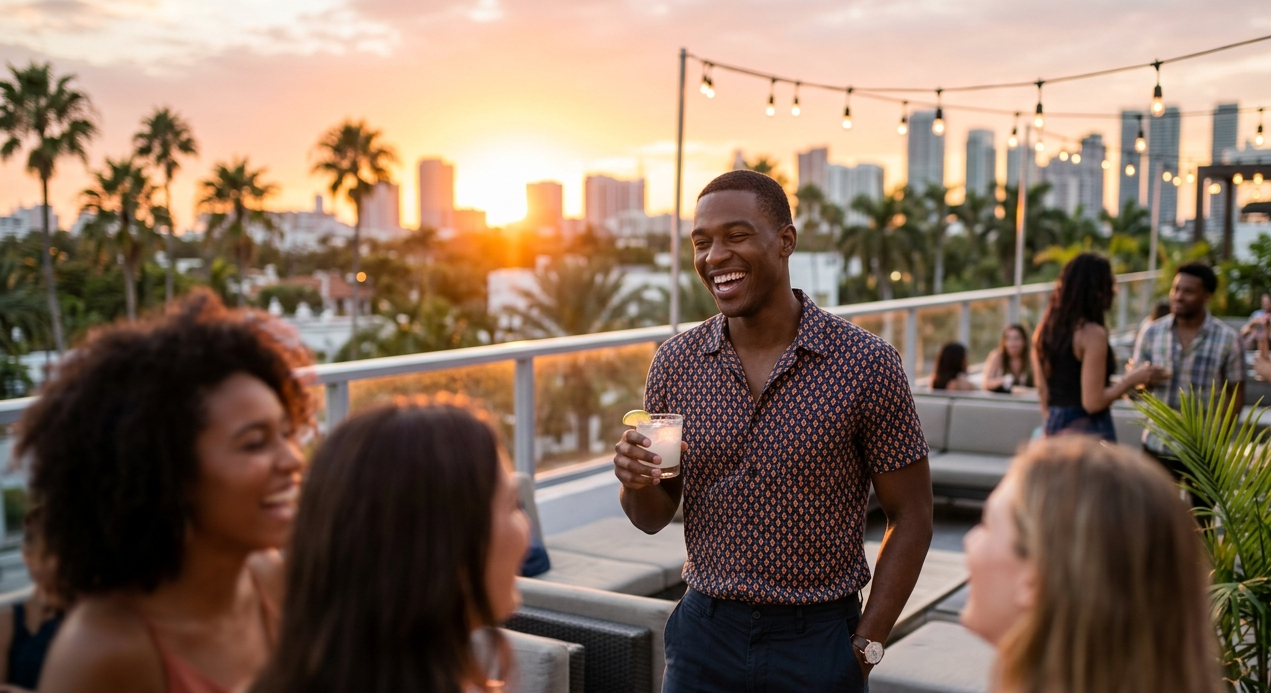 Man enjoying social life with STI prevention peace of mind