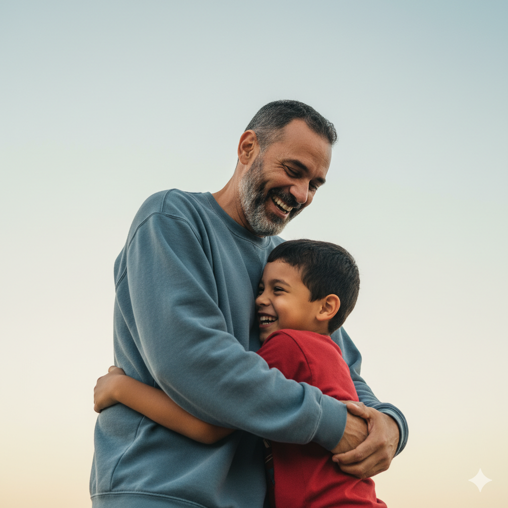 Father and son spending time together