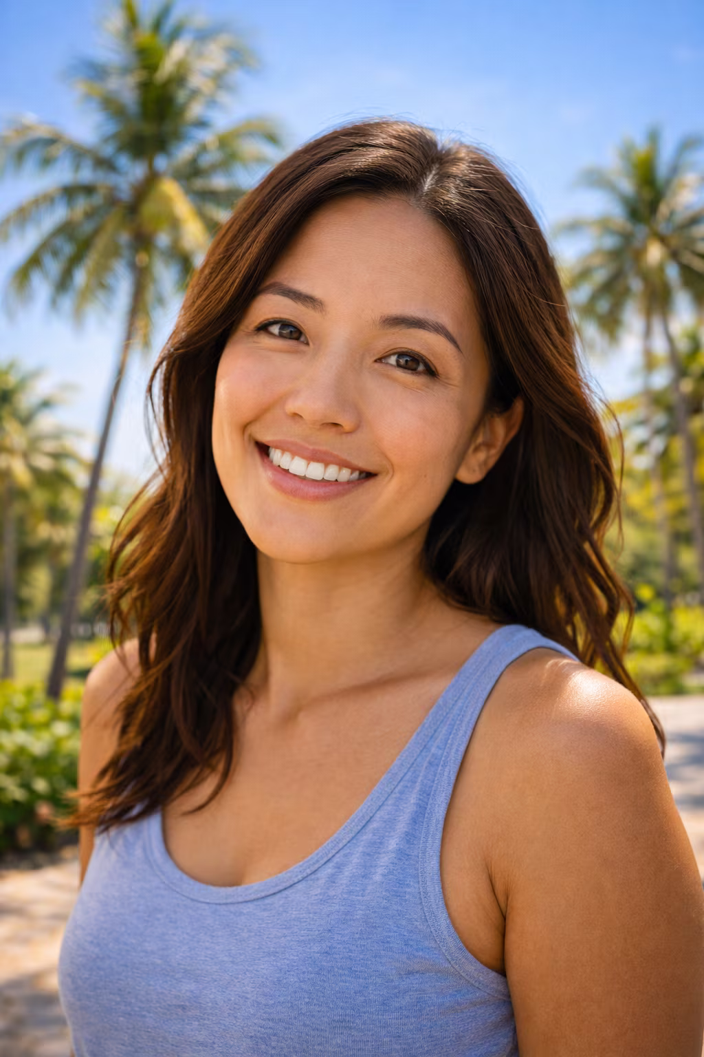 Person feeling relieved after pink eye treatment in Florida