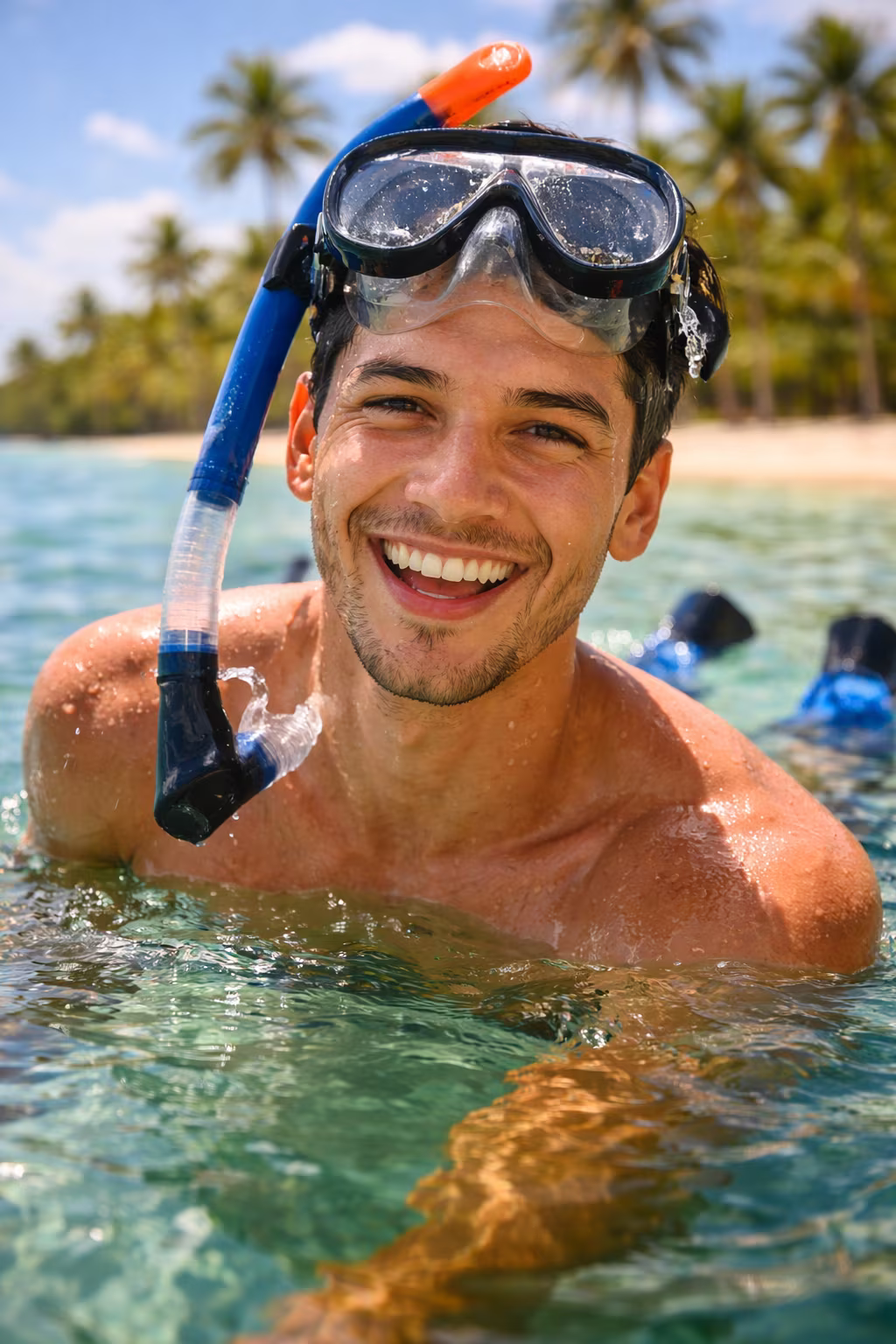 Person enjoying the outdoors after swimmer's ear treatment