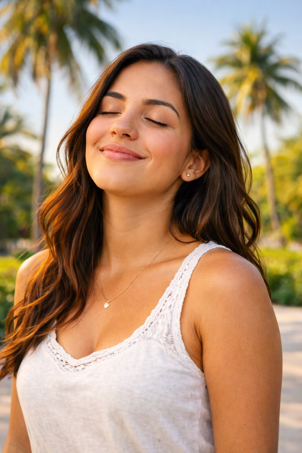 Woman feeling relieved after UTI treatment in Florida